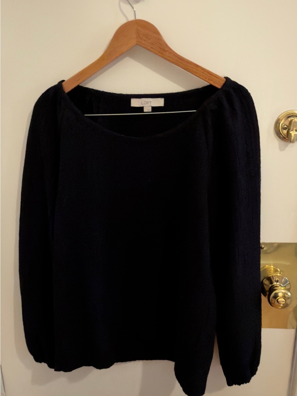LOFT Navy Scoop-Neck Lightweight blouse